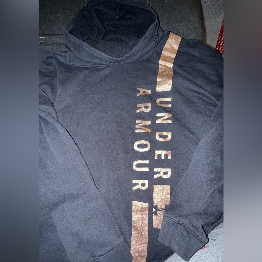 Under Armour Black Top with Metallic Gold Lettering